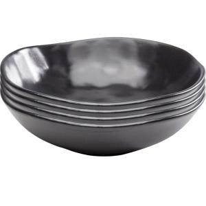 Assiettes creuses Organic 22cm noires set de 4 Kare Design