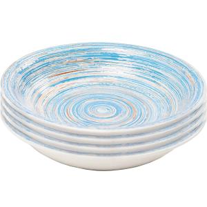 Assiettes creuses Swirl 21cm bleues set de 4 Kare Design