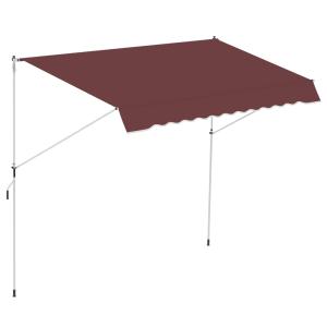 Auvent télescopique sans perçage métal alu polyester bordea…