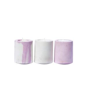 Baby bougies en béton rose pastel - Lot de 3 bougies parfum…