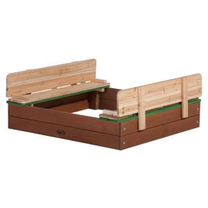 Bac à sable en bois avec bancs