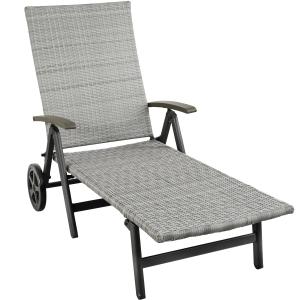 Bain de soleil avec roulettes Auckland en aluminium gris cl…