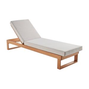 Bain de soleil en bois d'eucalyptus multi positions beige