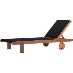 Bain de soleil en bois noir L193