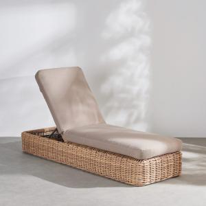 Bain de soleil en résine tressée recyclée imitation rotin