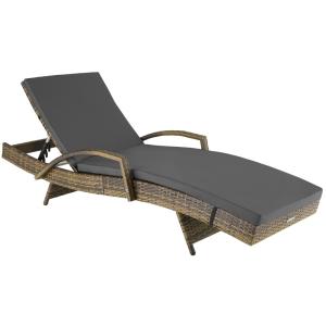 Bain de soleil en rotin et aluminium réglable 5 positions m…