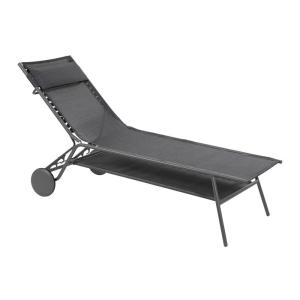 Bain de soleil haut en acier gris L184xl80xH88