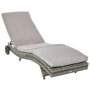 Bain de soleil inclinable 5 positions matelas résine tressé…