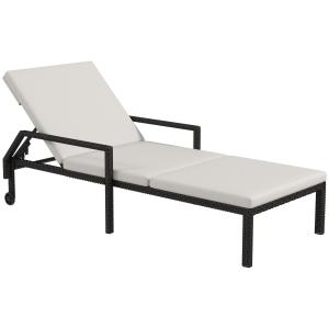 Bain de soleil inclinable avec matelas accoudoir roulettes…