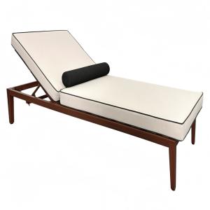 Bain de soleil inclinable effet bois écru et noir