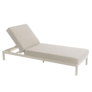 Bain de soleil inclinable en aluminium crème
