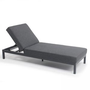 Bain de soleil inclinable en aluminium gris