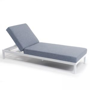Bain de soleil inclinable en aluminium gris clair