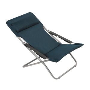 Bain de soleil matelassé pliant en acier bleu L93xl67xH88
