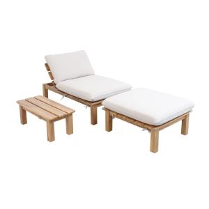 Bain de soleil modulable acacia naturel inclinable