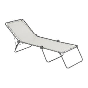 Bain de soleil pliant en acier beige L192xl71xH90