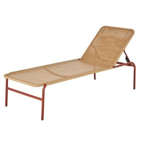 Bain de soleil pour hôtel en acier terracotta et résine rec…