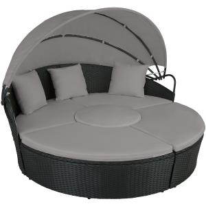 Bain de soleil rond au Design contemporain luxueux noir/gris