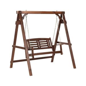 Balancelle d'extérieur bois d’épicéa marron foncé