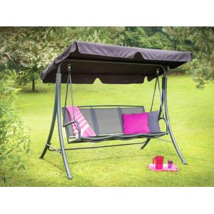 Balancelle de jardin 3 personnes polyester gris anthracite…