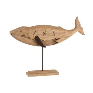 Baleine en bois sur pied décorative en bois naturel 67x11x5…