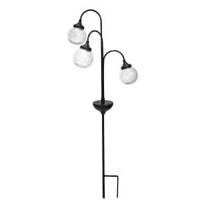 Balise solaire à 3 boules Verre Noir H82cm