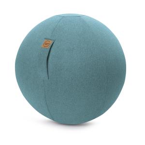 Balle d'assise aspect feutrine turquoise avec poignée polye…