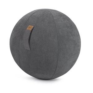 Balle d'assise design aspect velours gris chiné avec poigné…