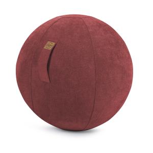 Balle d'assise design aspect velours rouge chiné avec poign…