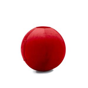 Balle d'assise gonflable 65 cm enveloppe velours rouge scar…