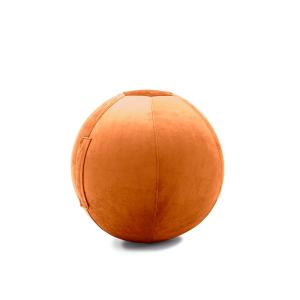 Balle d'assise gonflable 65 cm enveloppe velours terracotta