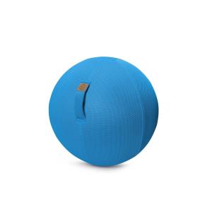 Balle d'assise gonflable 75cm enveloppe tissu mesh bleu