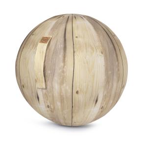 Balle d'assise motif bois avec poignée polyester D65