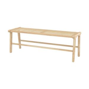 Banc 120 cm en bois de teck et cannage