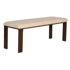 Banc 120cm en tissu bouclé beige PAXIO blanc 120x40x50cm