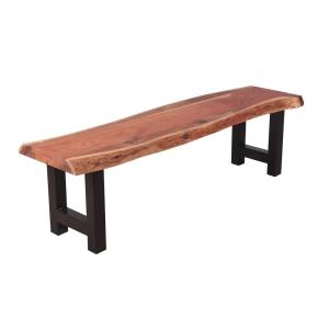 Banc 160x40x45 cm en acacia et métal noir - STACY