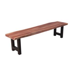 Banc 190x40x45 cm en acacia et métal noir - STACY