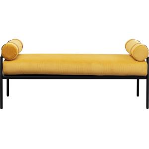 Banc 2 places en polyester côtelé jaune