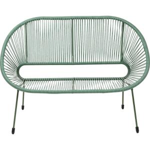 Banc 2 places en polyéthylène et acier vert