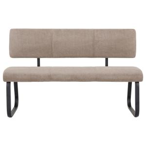 Banc 3 places en tissu, marron clair