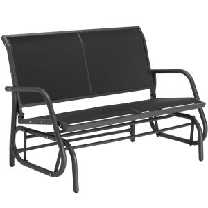Banc à bascule 2 places 121 x 72 x 86,5 cm noir en acier