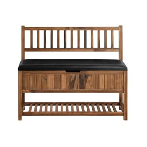 Banc à chaussure avec dossier et coussin rembourré en bois…