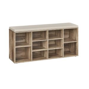 Banc à chaussures 10 compartiments 30 x 104 x 48 cm marron…