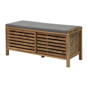 Banc à chaussures 2 portes coulissantes L112 cm - Effet Boi…