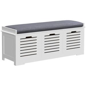 Banc à chaussures 3 tiroirs bois blanc