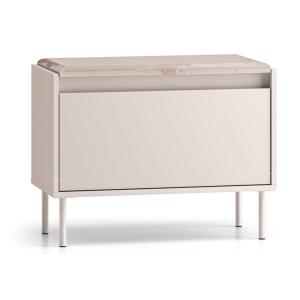 Banc à chaussures avec abattant, grège , 69 cm