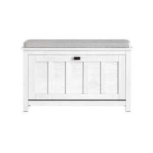 Banc à chaussures avec coussin rembourrée avec 1 abattant v…