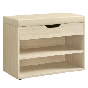 Banc à chaussures avec siège rembourré 30 x 60 x 44 cm beig…