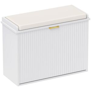 Banc à chaussures avec tiroir rabattable, blanc