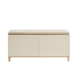 Banc à chaussures  effet chêne et portes beiges